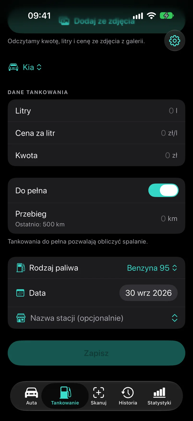 Wpis ręczny też się liczy
